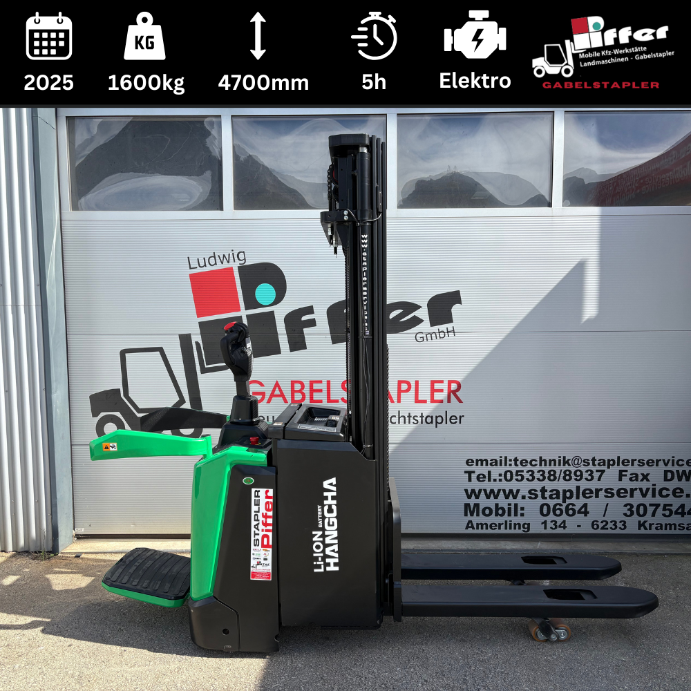 Hangcha Elektro-Hochhubwagen mit Initialhub – CDD16-XT1S-SIL, 1.600 kg, 4.700 mm Hubhöhe