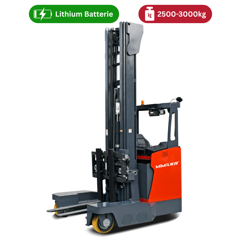 MiMA MQZ Serie Vierwegestapler mit Seitensitz 2,5 – 3,0 t (Elektro) – Hubhöhe bis 10.500 mm